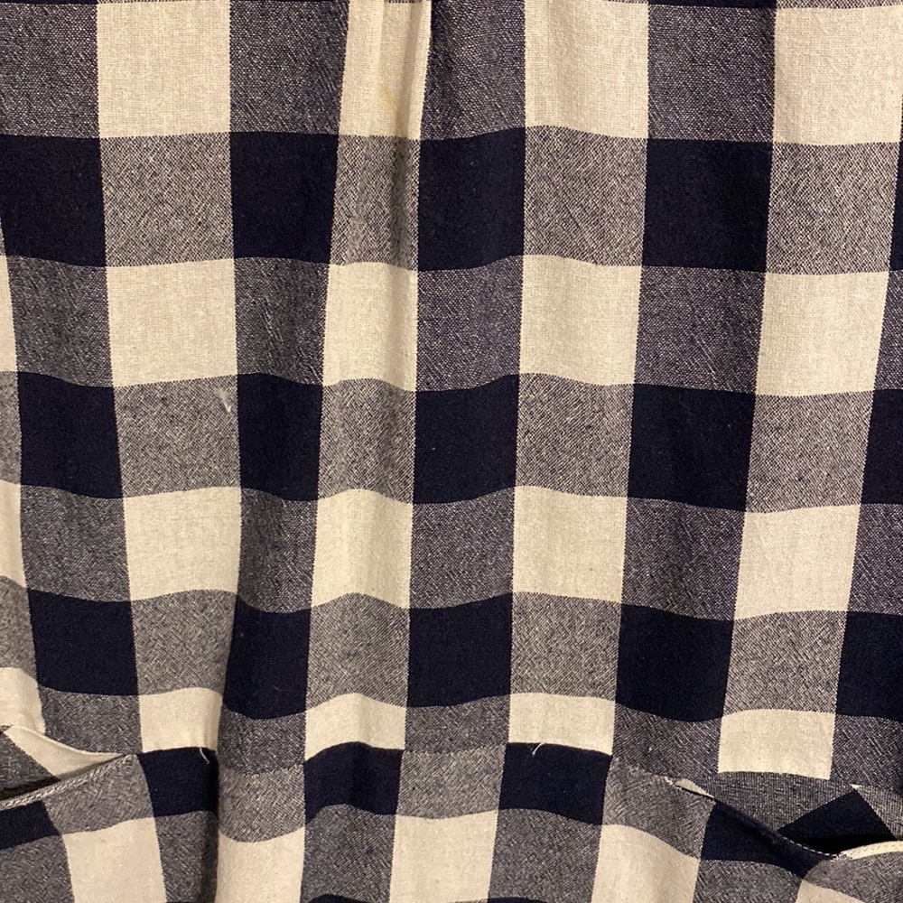 Ladies Tunic, Shirt Dress, black & white plaid, with 2 front pockets. GUC - Picture 2 of 7